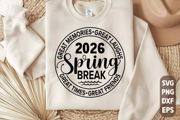 Spring Break 2026 SVG PNG | Retro Summer Beach Friend Shirt
