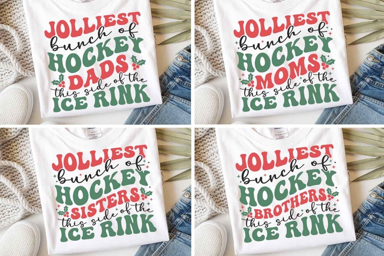 Retro Christmas Hockey Family SVG PNG Funny Matching Family