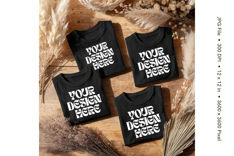 Black Tshirt Mockup Image 8