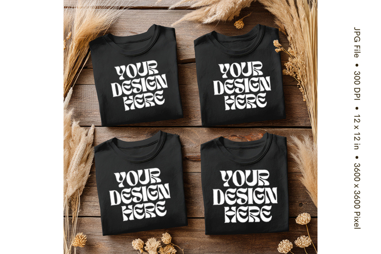 Black Tshirt Mockup Image 6