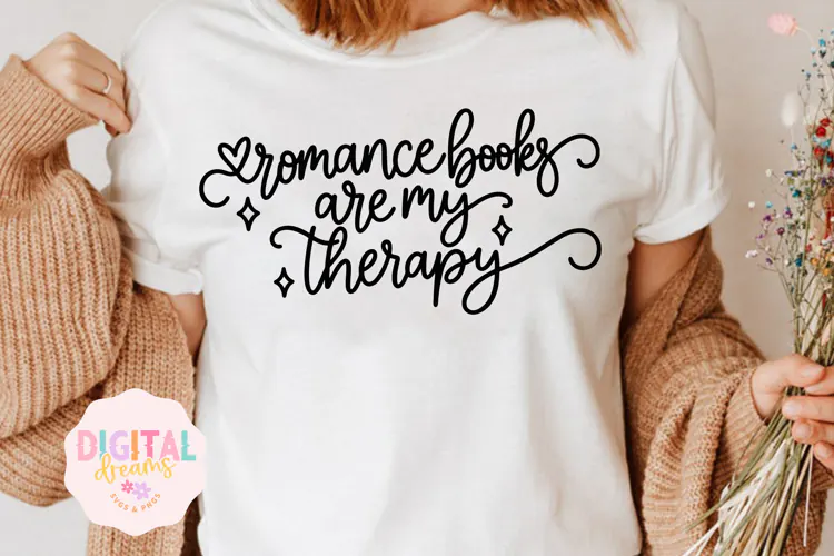 Romance Books Are My Therapy SVG PNG