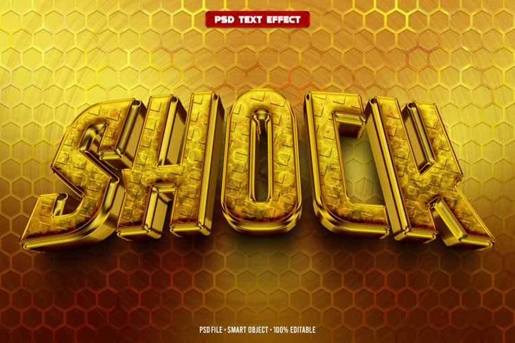 Shock 3D editable text effect