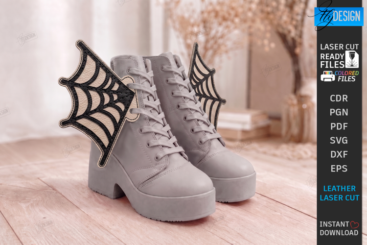 Shoe Wings Laser Cut | Spider Web for Boots Accessories