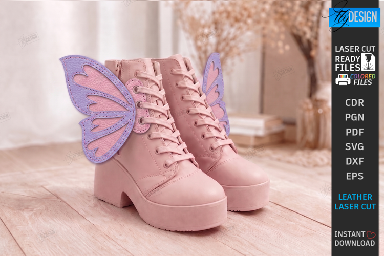 Shoe Wings Laser Cut | Butterfly Wings for Boots Accessories
