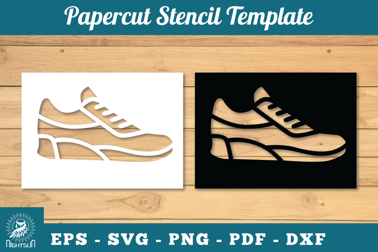 Shoes Papercut Stencil SVG