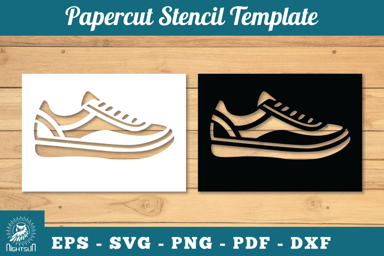 Shoes Papercut Stencil SVG