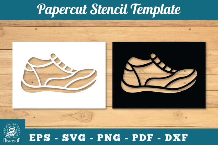 Shoes Papercut Stencil SVG