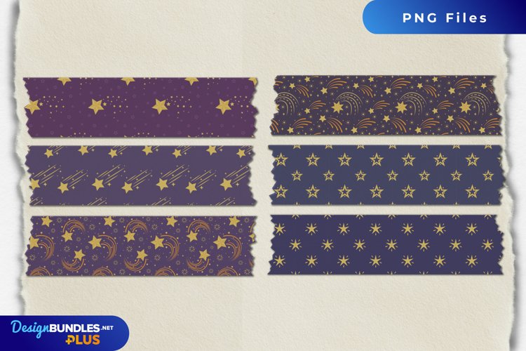 Shooting Star with Vintage Color Seamless Pattern Tape