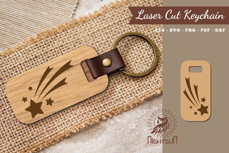 Shooting Stars Laser Cut Keychain