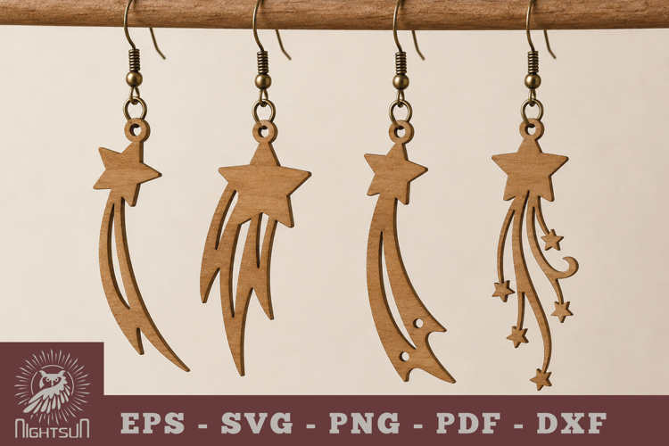 Shooting Stars Lasercut Earrings