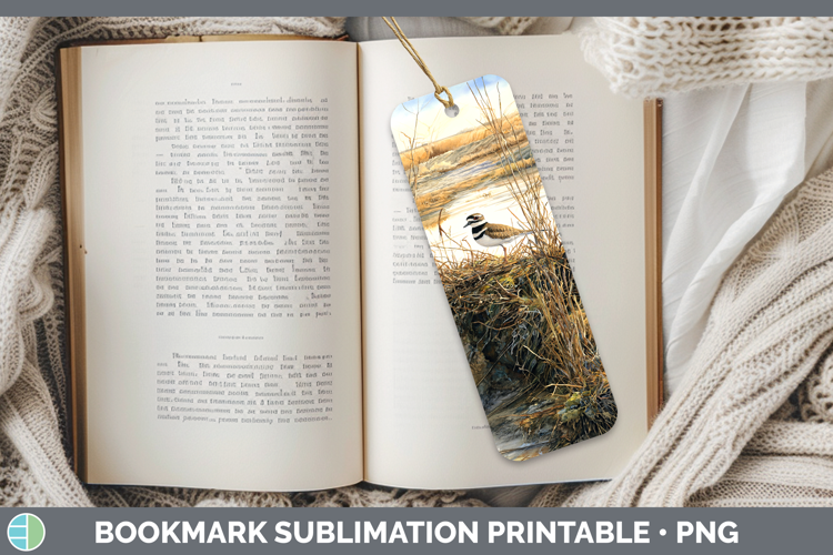 Killdeer Shorebirds Sunset Bookmark Sublimation Design