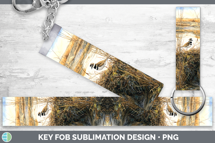 Killdeer Shorebirds Sunset Key Fob Sublimation Design