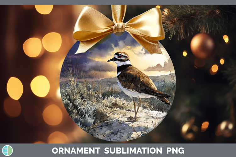 Killdeer Shorebirds Sunset Ornament Sublimation Design