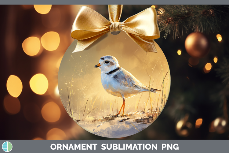 Piping Plover Shorebirds Sunset Ornament Sublimation Design