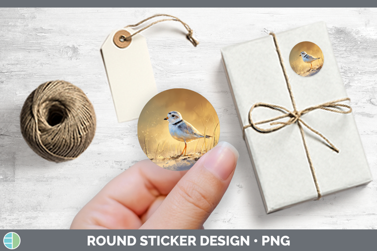 Piping Plover Shorebirds Sunset Stickers Design