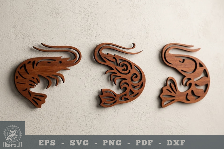 Shrimp Lasercut Wall Decoration