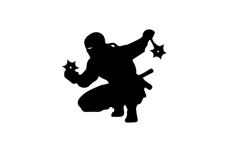 Shuriken Throw Ninja Silhouette Illustration Design