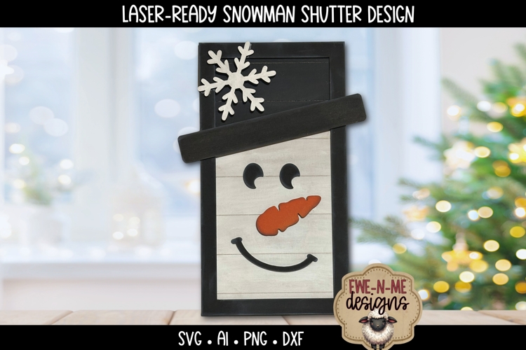 Winter Snowman Shutter Design | Laser Cut SVG