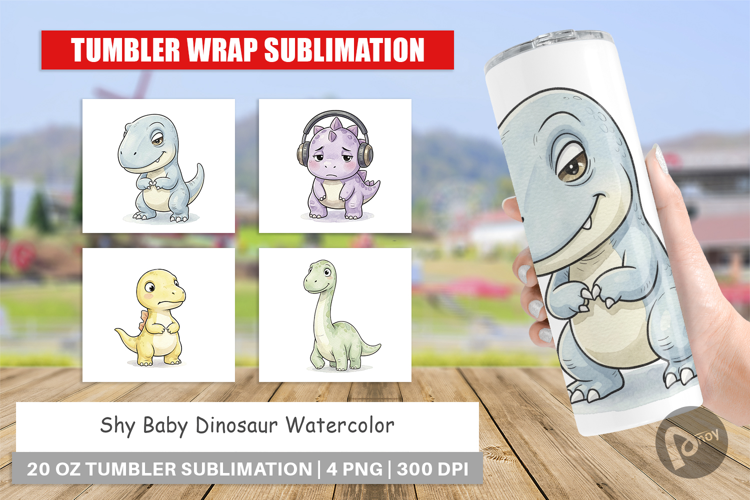 Shy Baby Dinosaur Tumbler