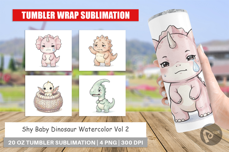 Shy Baby Dinosaur Tumbler