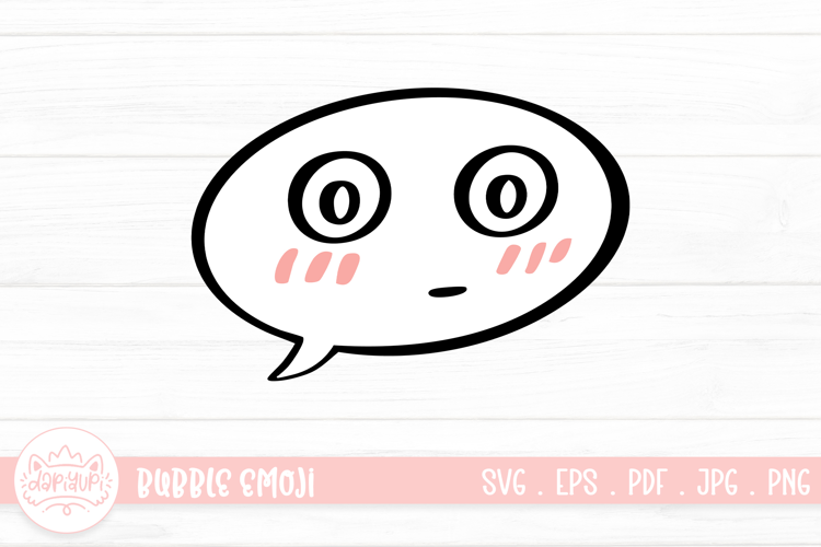 Shy Bubble Emoji Character Illustration