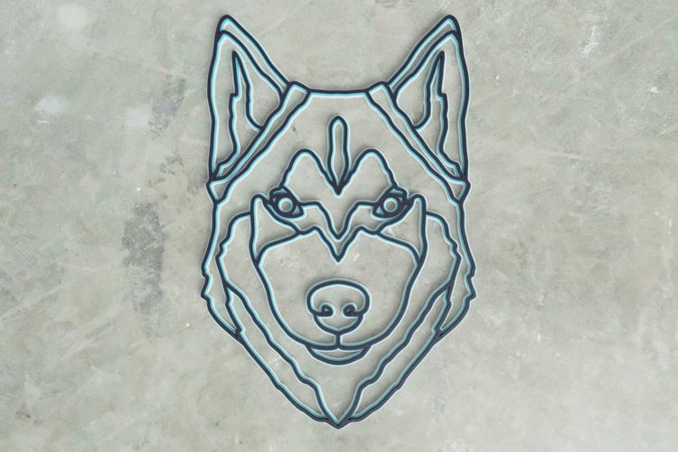 Siberian Husky Laser Cut File| Layered Dog SVG example image 1