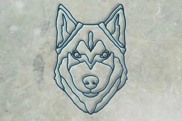 Siberian Husky Laser Cut File| Layered Dog SVG
