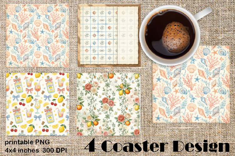 Sicilian Tile ceramics in chinoiserie style Square Coaster example image 1
