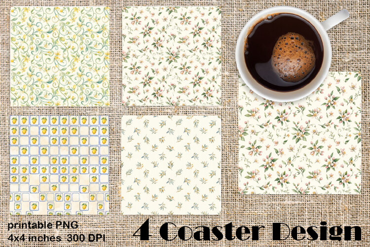 Sicilian Tile ceramics in chinoiserie style Square Coaster example image 1