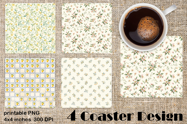 Sicilian Tile ceramics in chinoiserie style Square Coaster