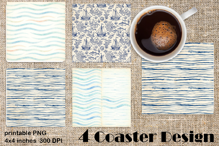 Blue and white ceramics in chinoiserie style Square Coaster
