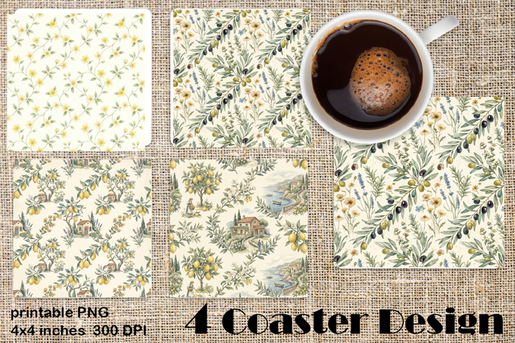 Sicilian Tile ceramics in chinoiserie style Square Coaster