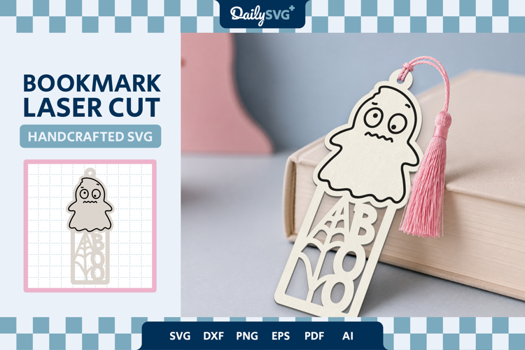 Cute Ghost Bookmark SVG Halloween Spooky Cut File