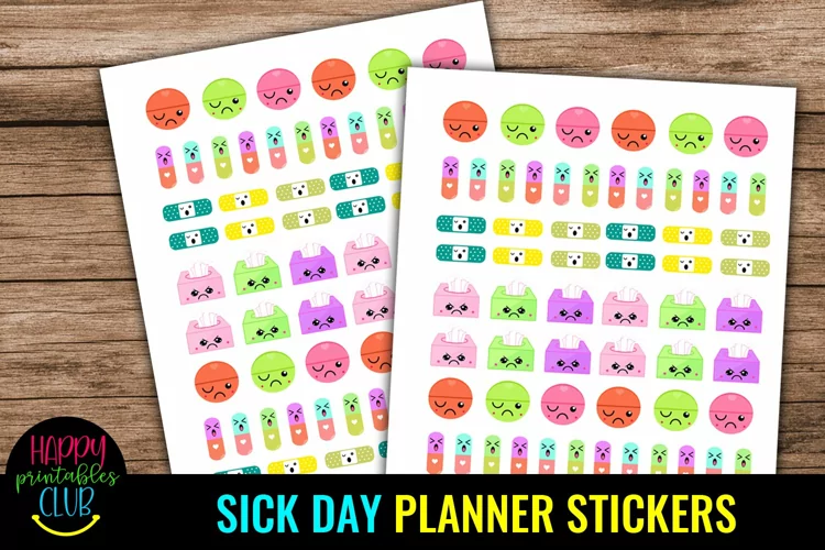Sick Day Planner Stickers I Health Planner Stickers