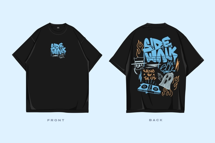 Side Walk Urban Streetwear Graffiti Graphic T-shirt