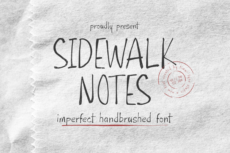 Sidewalk Notes - Imperfect Handbrushed Font