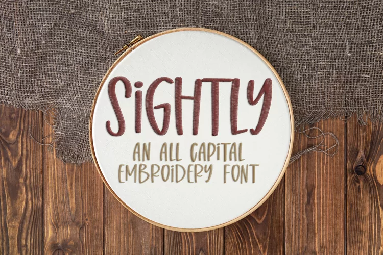 Sightly - Embroidery Font