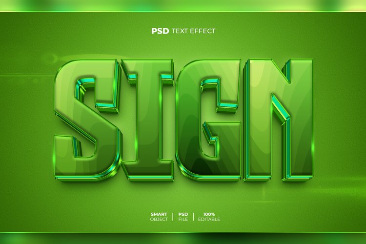 Sign 3D editable text effect example image 1