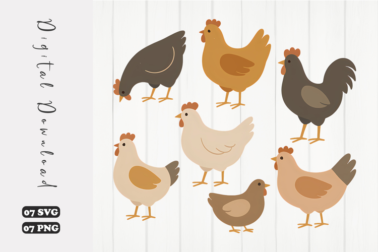 Farmhouse Chicken SVG Rustic Hen Clipart