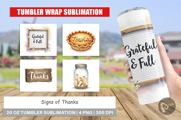 Thanksgiving Tumbler Wrap Image 19