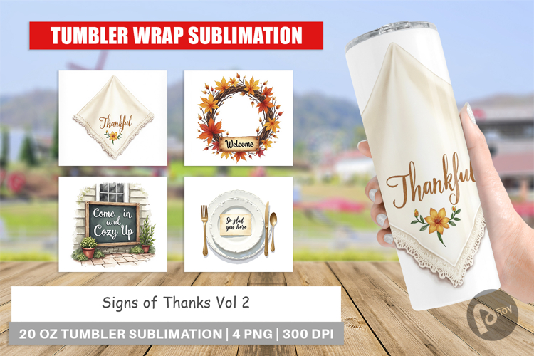 Thanksgiving Tumbler Wrap Image 18
