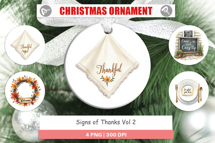 Ornament Watercolor Signs of Thanks