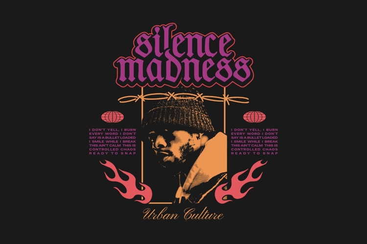 Silence Urban Streetwear T-shirt Design