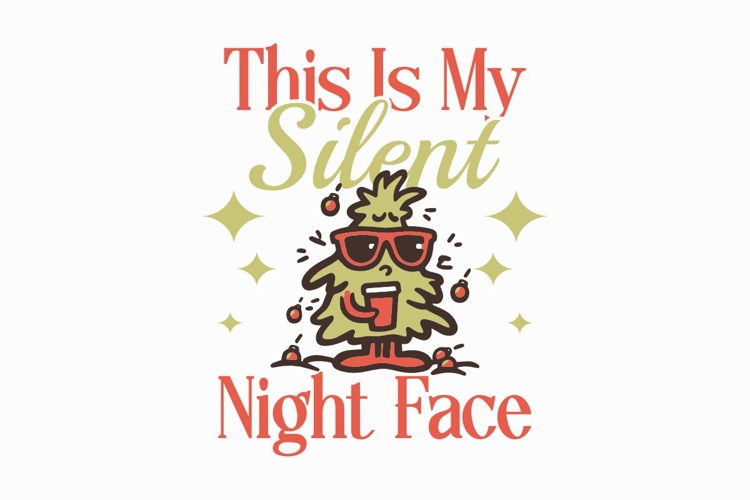 This is My Silent Night Face Christmas Funny T-shirt