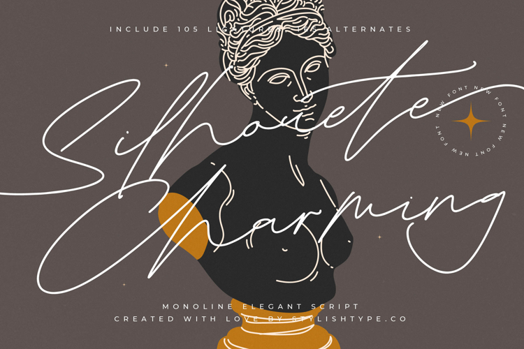Silhouete Charming - Monoline Elegant Script