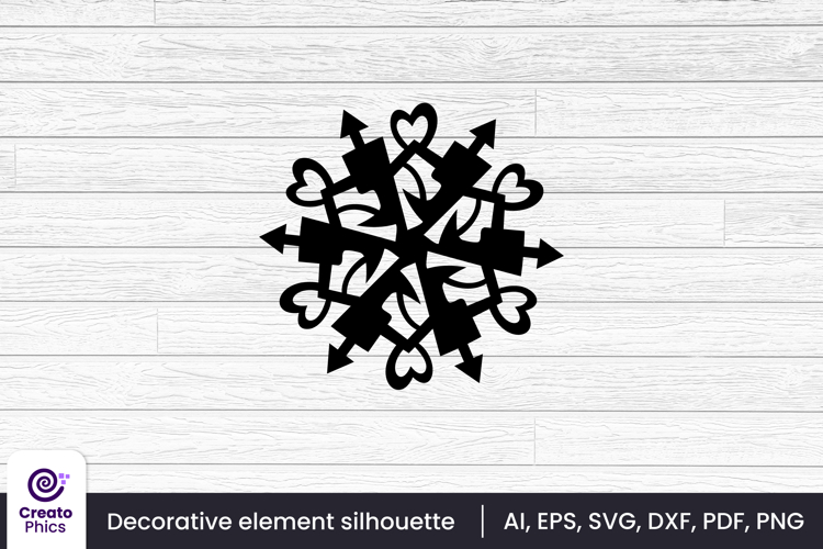 floral element silhouette decorative laser cutting SVG