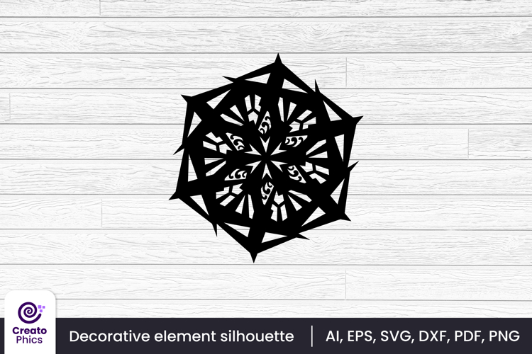 floral element silhouette decorative laser cutting SVG