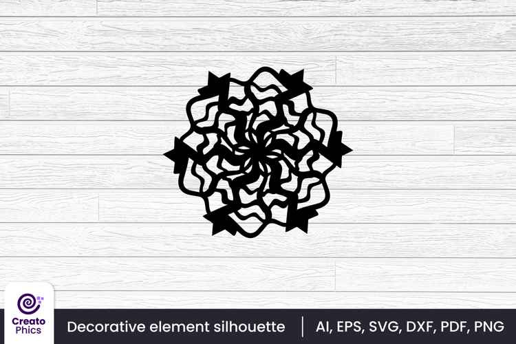 floral element silhouette decorative laser cutting SVG