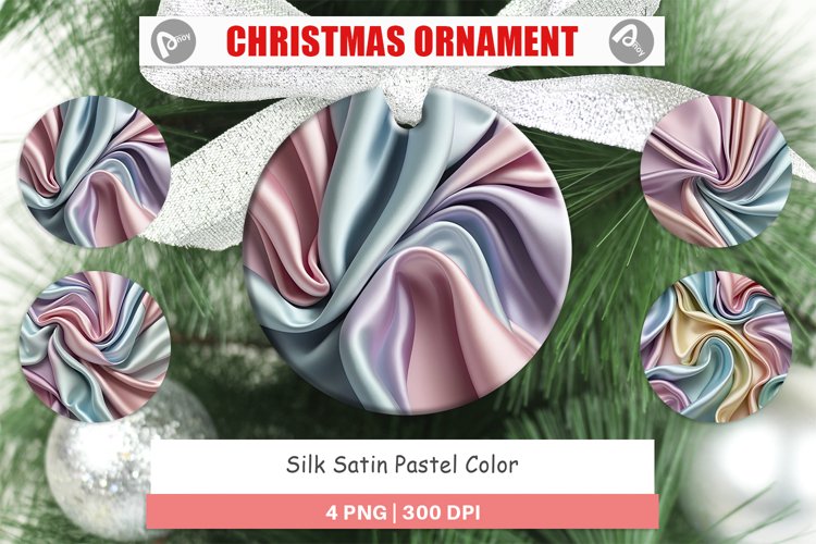 Christmas Ornaments Pastel Silk Satin