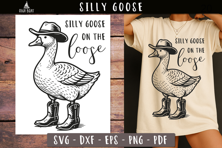 Silly goose Cowboy Svg Funny Western design
